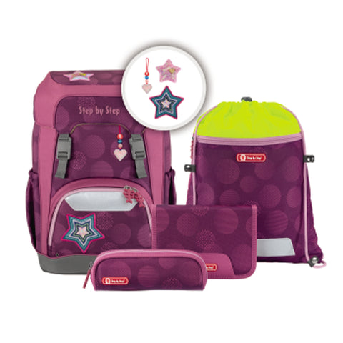 Step by Step Schulrucksackset GIANT 00129688 Glamour Star 5teilig Star AstraZoll, 5-teilig