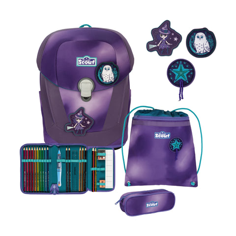 Scout Sunny II Schulranzen 73460361400 Superfl. Purple Magic Schulranzen-Set 4-teilig