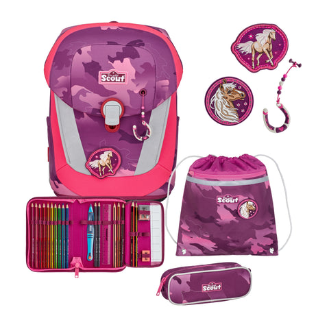 Scout Sunny II Schulranzen 73450739900 Pink Horse Schulranzen-Set 4-teilig