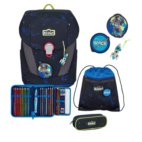 Scout Sunny II Schulranzen 73450710800 Black Galaxy Schulranzen-Set 4-teilig
