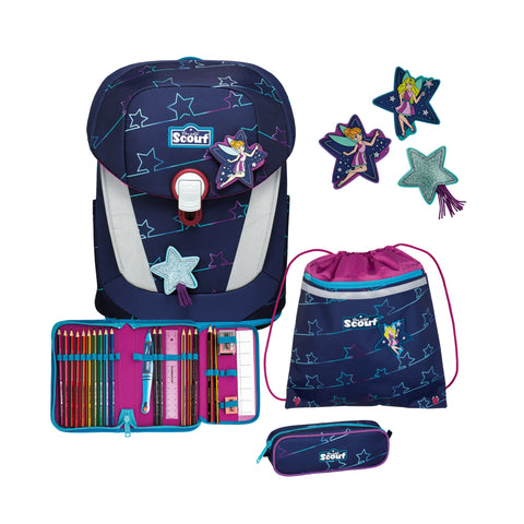 Scout Sunny II Schulranzen 73450725100 Blue Star Schulranzen-Set 4-teilig