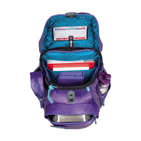 Scout Alpha Schulranzen 74420361400 Exklusiv Superflash Purple Magic Schulranzen-Set 4-teilig