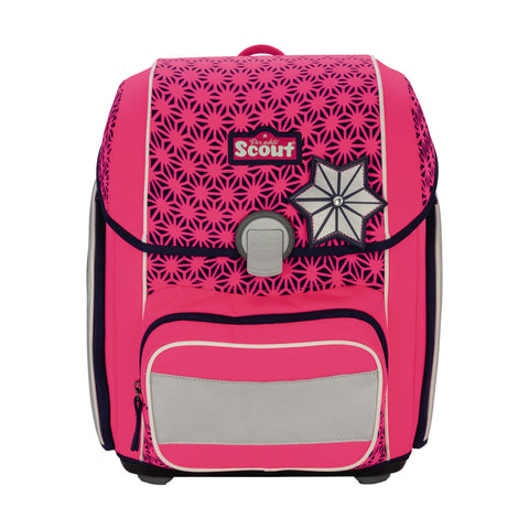 SCOUT Schulranzenset Genius 4tlg 76410204900 DIN Neon Saf. Pink Glow Schulranzen-Set 4-teilig