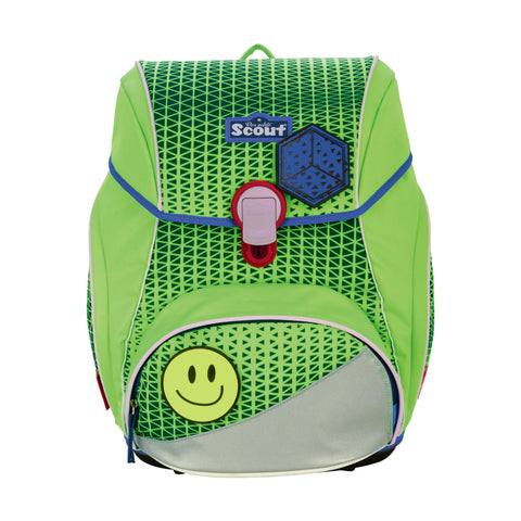 Scout Alpha Schulranzen 74420207900 DIN Neon Safety Green Gecko Schulranzen-Set 4-teilig