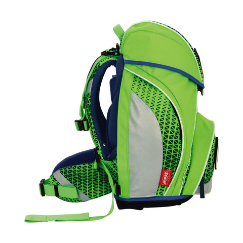 Scout Alpha Schulranzen 74420207900 DIN Neon Safety Green Gecko Schulranzen-Set 4-teilig