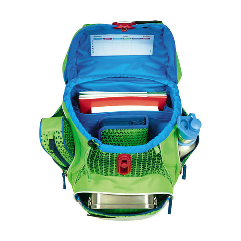 Scout Alpha Schulranzen 74420207900 DIN Neon Safety Green Gecko Schulranzen-Set 4-teilig