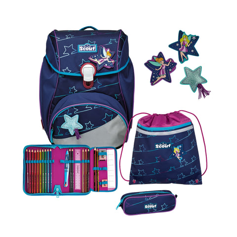 Scout Alpha Schulranzen 74400725100 Blue Star Schulranzen-Set 4-teilig