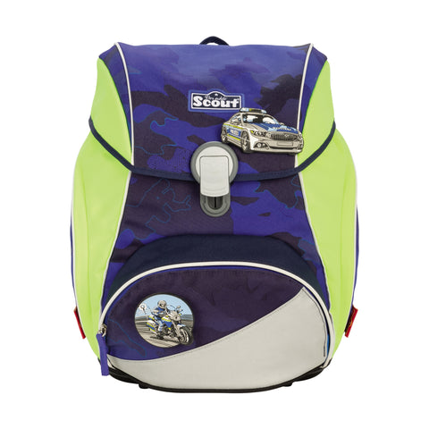 Scout Alpha Schulranzen 74400721600 DIN Blue Police Schulranzen-Set 4-teilig