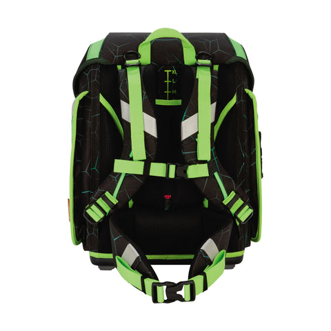 SCOUT Schulranzenset Genius 4tlg 76420409700 E. DIN LED Dino Hunter Exkl. Led