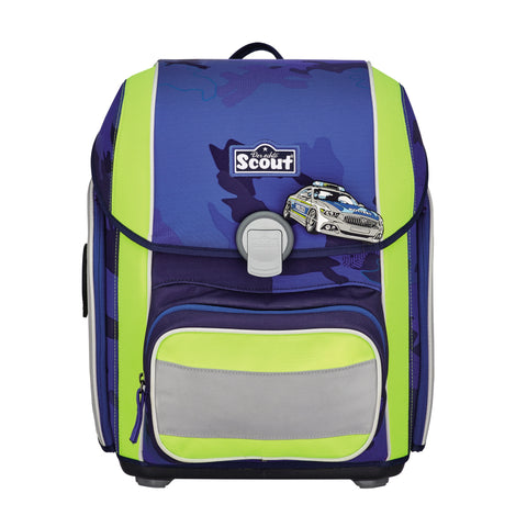 SCOUT Schulranzenset Genius 4tlg 76400721600 DIN Blue Police Schulranzen-Set 4-teilig