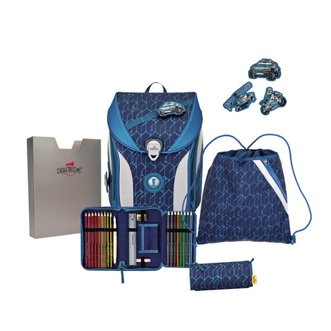 DERDIEDAS Schulranzenset Ergoflex Max 8508154 Blue Speed 5-teilig