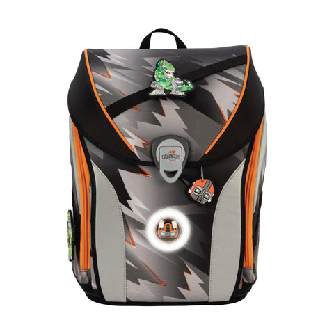 DERDIEDAS Schulranzenset Ergoflex Max Exklusiv LED 8508166 Cyber Dino 5-teilig