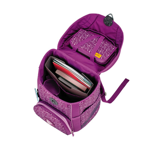 DERDIEDAS Schulranzenset Ergoflex Easy 8509151 Purple Dots 5-teilig