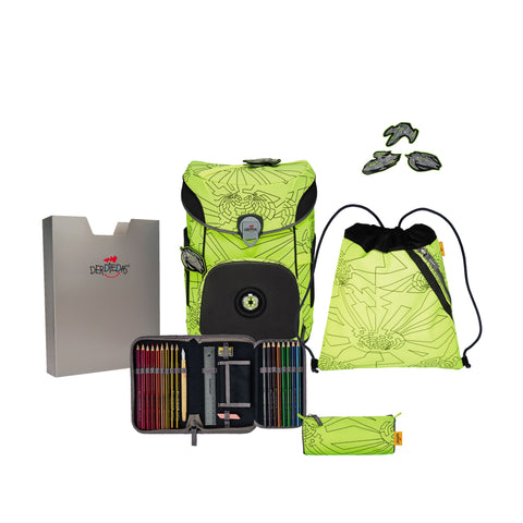 DERDIEDAS Schulranzenset Ergoflex Easy Superfl. 8509160 Neon Fighter 5-teilig