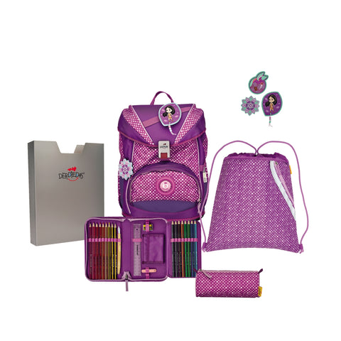 DERDIEDAS Schulranzenset Ergoflex 8505151 Purple Dots Purple Dots