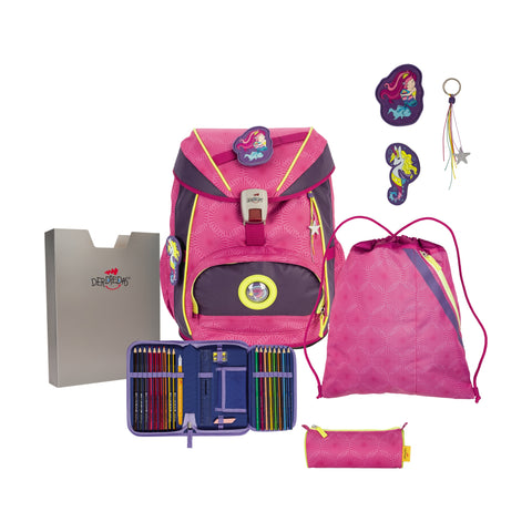 DERDIEDAS Schulranzenset Ergoflex 8505167 Exkl. Superfl. Pink Mermaid 5-teilig