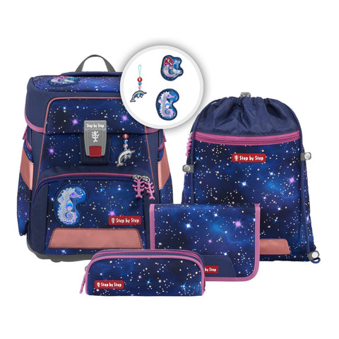 Step by Step Schulranzenset SPACE REFLECT 00213219 Star Seahorse Zoe Star Seahorse Zoe", 5-teilig