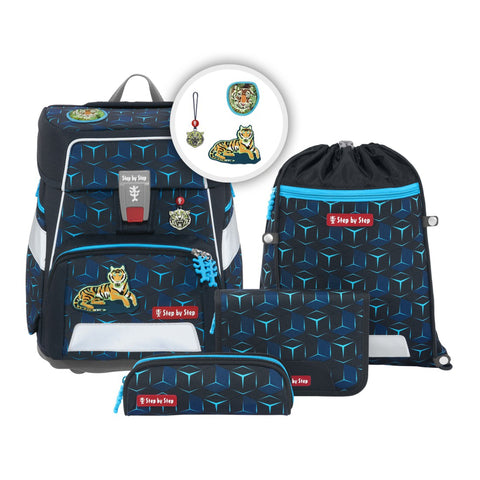 Step by Step Schulranzenset SPACE SHINE 00213216 Tiger Night Kimba ger Night Kimba", 5-teilig