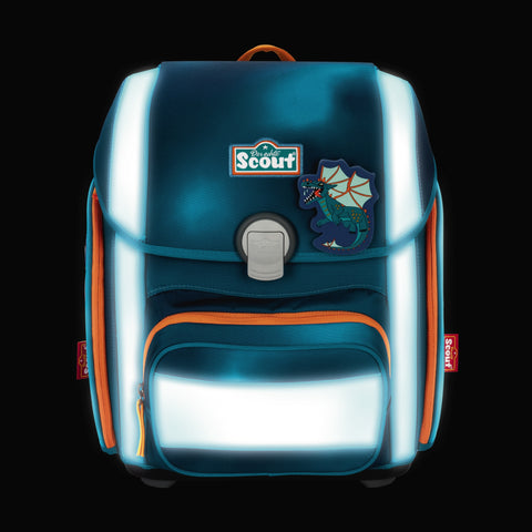 SCOUT Schulranzenset Genius 4tlg 76420366400 Exkl. Superf. Seadragon Superflash