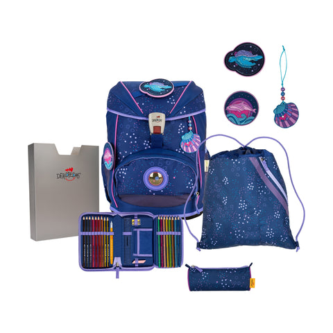 DERDIEDAS Schulranzenset Ergoflex 8503163 Superlight Deep Ocean 5-teilig