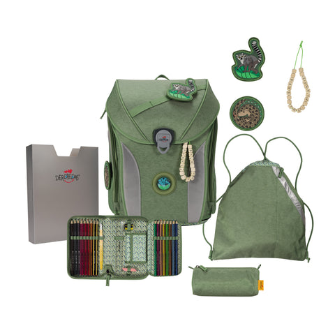 DERDIEDAS Schulranzenset Ergoflex MaxExklu. ECO 8508169 Green Planet 5-teilig