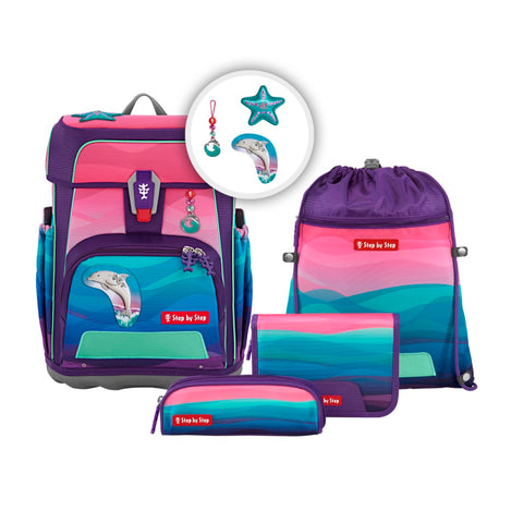 Step by Step Schulranzenset CLOUD OCEAN 00213433 Dolphin Lana  "Dolphin Lana", 5-teilig