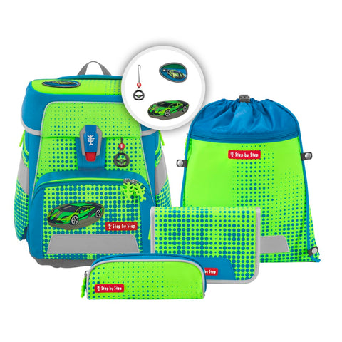 Step by Step Schulranzenset SPACE NEON 00213564 Race Car Chuck