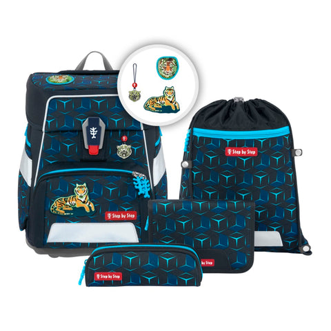 Step by Step Schulranzenset SPACE SHINE 00213556 Tiger Night Kimba er Night KimbaZoll, 5-teilig
