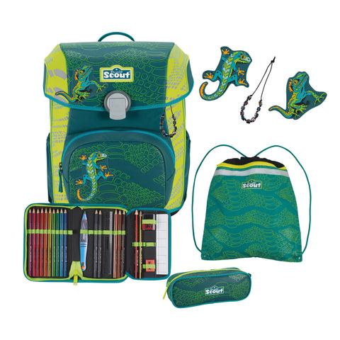 SCOUT Schulranzenset Neo S75460705800 Superflash Ex. Lizard