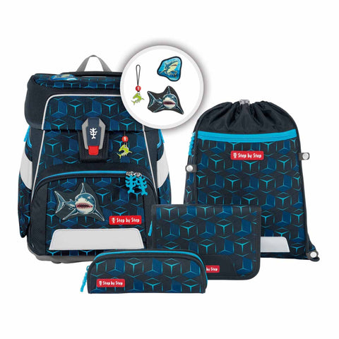 Step by Step Schulranzenset SPACE SHINE Shark Dexter