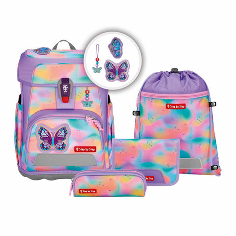 Step by Step Schulranzenset CLOUD FLASH 00222614 Butterfly Luna  "Butterfly Luna", 5-teilig