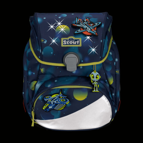 SCOUT Schulranzenset Alpha Exklusiv LED Planets S74420403500 4tlg
