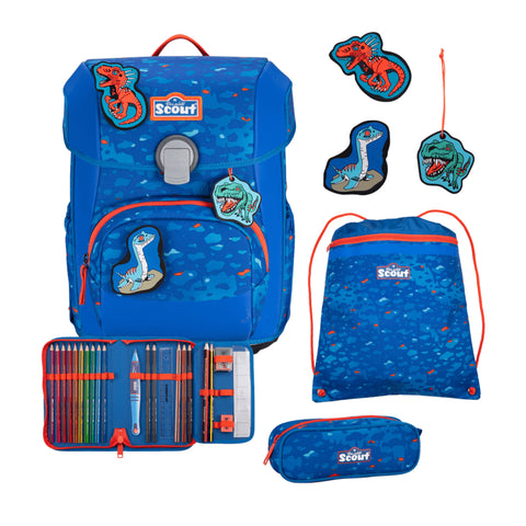 SCOUT Schulranzenset Neo Blue Dino S75460303700