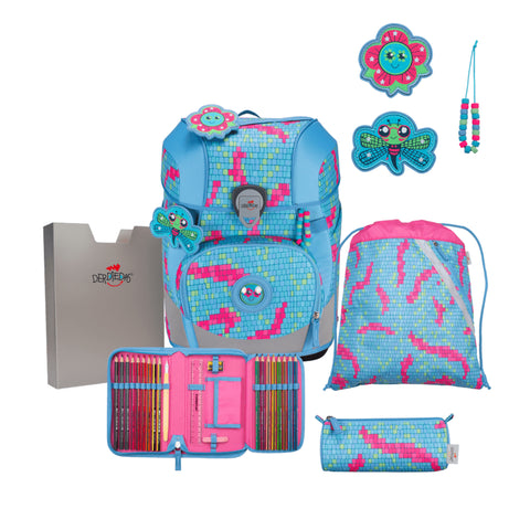 DERDIEDAS Schulranzenset Ergoflex Tiny Happy Pixel D8510181 5tlg
