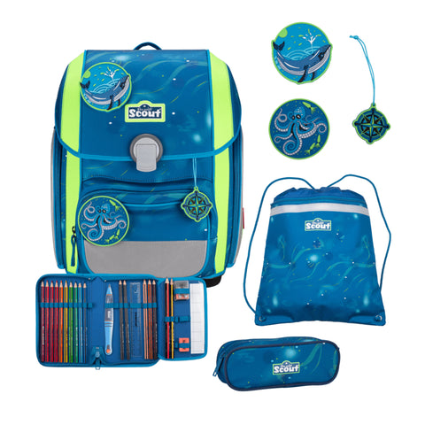 SCOUT Schulranzenset Genius Deep Sea S76400804200