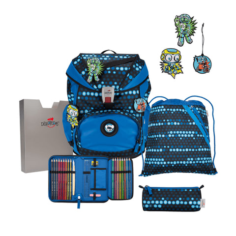 Schulranzenset ErgoFlex Blue Robot