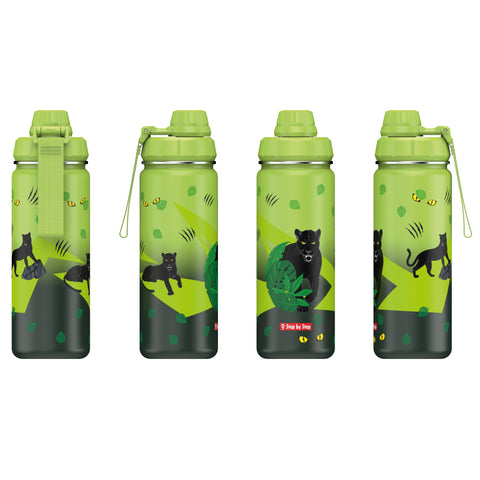 Step by Step Isolierte Edelstahl-Trinkflasche "Black Cat"