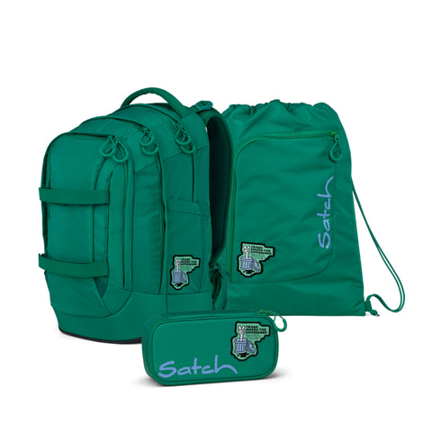 Satch Pack Schulrucksack Set Fearless Green 01666-20196-10