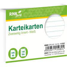 Karteikarte A8 100 ST weiß RNK 115080 liniert