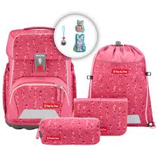 Step by Step BASIS Schulranzen-Set "Pink  Bubbles", 4-teilig 00138059