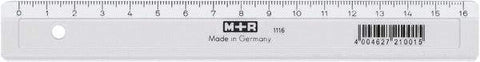 Lineal 16cm glasklar M+R 711160000 Plastik