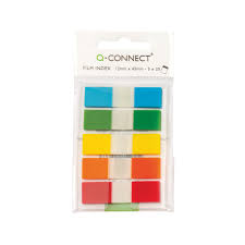 Index 5x20Bl  5Farben sort. Q-CONNECT KF14966 12x43mm