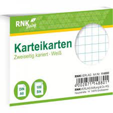 Karteikarte A8 100 ST weiß RNK 114880 kariert