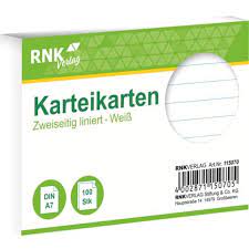 Karteikarte A7 100 St. weiß RNK 115070 liniert